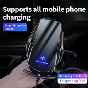 Portable Wireless Mobile Car Phone Holder Induction Charger 15W Output Power 3A Current Car Phone Mount - Image 6