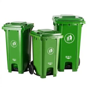 Foot pedal recycle waste bins 120 lite wholesale plastic trash cans wheeled garbage bin - Image 1