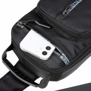 Waist Sling Bag Multipurpose Waterproof Nylon Large Capacity USB Fitness Chest Bag Fanny Pack For Men Sport - Image 3