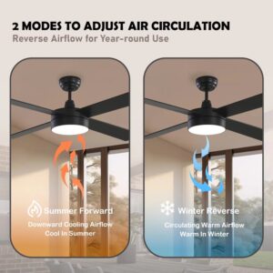 Remote Control 52inches Dining Room Lighting AC DC Indoor Ceiling Fan With Light - Image 7