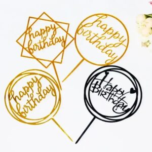 Happy Birthday Acrylic Party Cake Topper Mirror Gold Cake Topper Children's Birthday Cake Decoration Supplies - Image 4