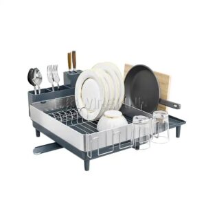 All-in-One Big Capacity Dish Drying Rack Kitchenware Holder Organizer with 360 Water Outlet Pipe - Image 3