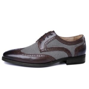 Men's Dress Shoes Leather Ventilation Lace-Up Fashion Bullock Men Shoes Formal Business Casual Dress Shoes - Image 5
