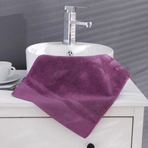Home Textiles Spa Towels With Logo Custom Printed With Purple Cotton Bath Towel Gift Set - Image 6