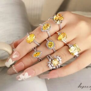 Sterling Silver Jewelry Rings Multi Colored Gemstones 925 CZ Silver Women Rings - Image 4