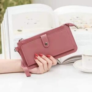 wholesales women's luxury leather PU ladies large capacity wristlet card holder wallet women - Image 3