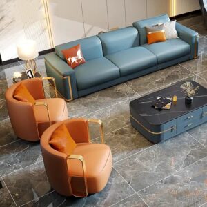 Modern home furniture living room sofa chair Luxury single seater leather arm Swivel chair furniture lounge chair - Image 7