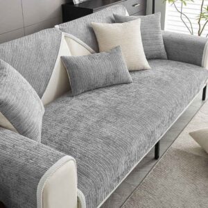 Anti-scratch Cat Sofa Cover Simple Striped Chenille Furniture Protector Couch Cover Machine Washable Cat Bed Mat Cat Products - Image 2