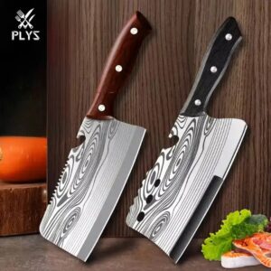 7.5 in Chinese Kitchen Knife Stainless Steel Laser Texture Kitchen Knife Butcher Knife - Image 3