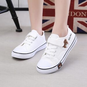 children bear canvas shoes fashion student Shoes Boys and girls Hook&Loop shoes - Image 3