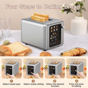 2-Slice Stainless Steel Digital Timer Toaster with Touch Screen 6 Bread Types Premium Toaster for Perfect Toast Every Time - Image 5