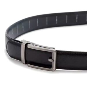 Removable Slide Buckle Wholesale Click Genuine Cow Hide Leather Ratchet Belt for Men - Image 4