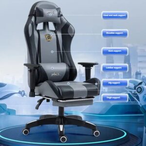 High Back Sillas Gamer Computer Racing Chair Adjustable Ergonomic Gaming Chair with Footrest - Image 6