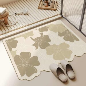 Flower rubber water absorbent Customized Bathroom Bath Mat Washable Diatomite Shower Mat For Bathroom - Image 4