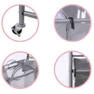 3 Bag Laundry Sorter Cart with Ironing Board,Laundry Hamper Sorter with Heavy Duty Rolling Wheels for Clothes Storage - Image 3