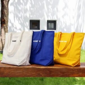Canvas Tote Bag Print Logo Canvas Shoulder Bag Plain Custom Cotton Shopping Bag - Image 1