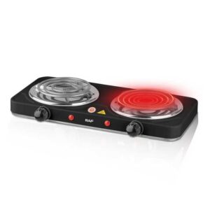 Portable Hot Plate Electric Cooking Stove Black 2 Burner Household Appliance Temperature Control - Image 3