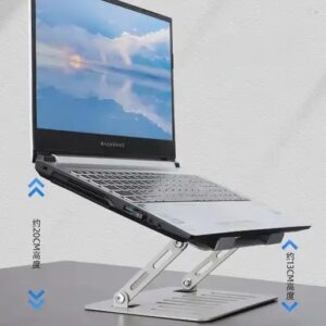 Fully Folding Height Adjustable Aluminium Portable Desktop Laptop Stand - Image 7