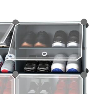 Shoe Rack, 6 Tier Shoe Storage Cabinet 24 Pair Plastic Shoe Shelves Organizer for Closet Hallway Bedroom Entryway - Image 4