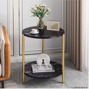 Living room furniture light luxury small apartment Nordic Marble round coffee table Modern simple table with golden iron legs - Image 3