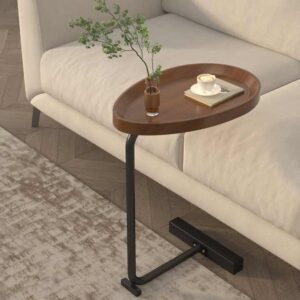 Modern Mini Coffee and Tea Rack Luxury Corner Bedside Table Small Side Table for Sofa or Bed Made of Wood and Marble - Image 3