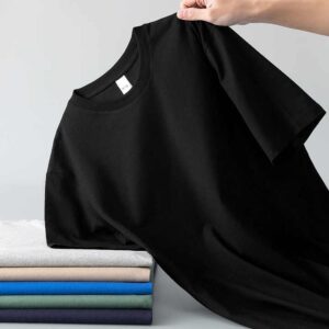 Short sleeved T-shirt men's basic style solid color upper garment half sleeved base shirt round neck - Image 3