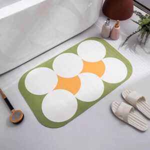 Flower rubber water absorbent Customized Bathroom Bath Mat Washable Diatomite Shower Mat For Bathroom - Image 7