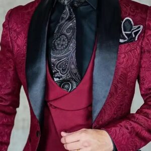 Business Suits Men Italian Design Custom Black Tuxedo Jacket 3 Piece Groom Terno Suit For Men(Jacket+Vest+Pants) - Image 3