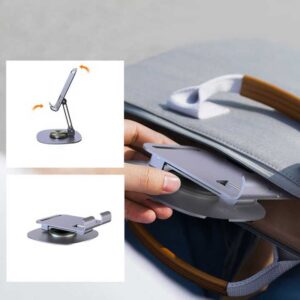 Portable Foldable Desktop Phone Stand Holder Anti-slip 360 Rotating Metal Mobile Phone Holders for All Phones - Image 4