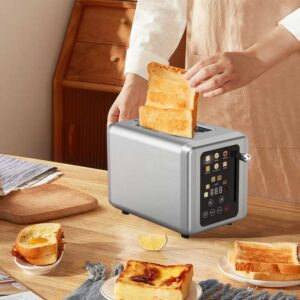 2-Slice Stainless Steel Digital Timer Toaster with Touch Screen 6 Bread Types Premium Toaster for Perfect Toast Every Time - Image 4