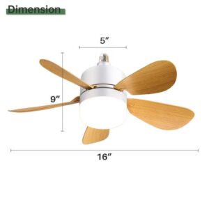 16 Inch 5 Blade Socket Fan Light Small Size E26 E27 Socket Ceiling Fan With Light For Garage Kitchen - Image 7