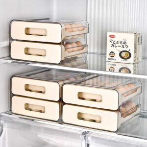 Wannuo Kitchen 2-layers Egg Organizer 32 Eggs Capacity Plastic Storage Box Drawer Type Refrigerator Egg Boxes - Image 3