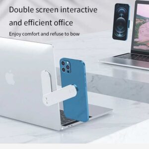 Magnetic Mini invisible Adjustable Aluminum Mobile Phone Holder for Laptop Side Extended - Image 6