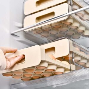 Wannuo Kitchen 2-layers Egg Organizer 32 Eggs Capacity Plastic Storage Box Drawer Type Refrigerator Egg Boxes - Image 4