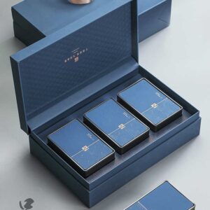Tea coffee packaging box Customized wedding three gold creative gold jewelry box High-end creative book-shaped flip gift box - Image 3