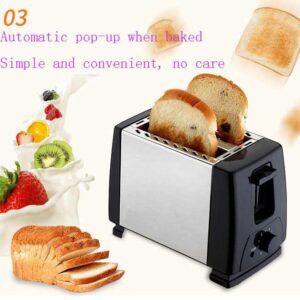 CE 110-220V household stainless steel double-slot toaster automatic mini breakfast toast 2 slice bread toaster - Image 5