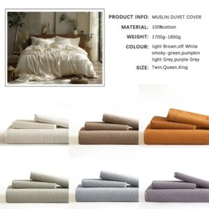 Hot selling 100% Cotton Gauze Duvet Cover set Customization 3 piece bedding set Close skin soft muslin Duvet cover double - Image 7