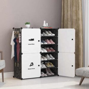 Shoe Rack 6 Tier Shoe Storage Cabinet 24 Pair Plastic Shoe Shelves Organizer for Closet Entryway - Image 3