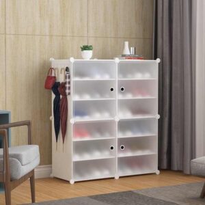 Shoe Rack 6 Tier Shoe Storage Cabinet 24 Pair Plastic Shoe Shelves Organizer for Closet Entryway - Image 5