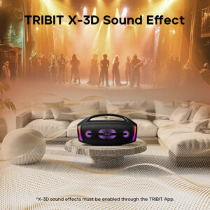 TRIBIT StormBox Blast 2 Bluetooth Speaker, 200W Power With Subwoofer Outdoor IP67 Party Speaker, 30H Playtime, LED, Mic Input - Image 3