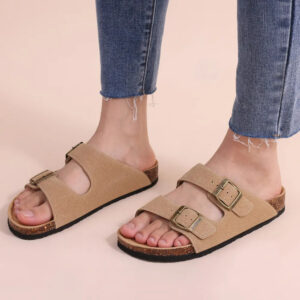 Crestar Cork Footbed Arizona Sandals For Women Men New Classic Solid Color Fashion Slippers With Arch Support Slip-on Suede Shoe - Image 7