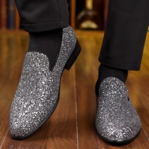Luxury Loafers Men Shoes Gold Silver Sequin Wedding Shoes Fashion Designer Slip on Flats High Quality Men Formal Party Shoes New - Image 4
