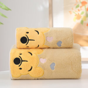 Cartoon Embroidered Coral Velvet Winnie the Pooh Towel Bath Towel Soft Absorbent Face Towel Sports Home Bath Towel - Image 2