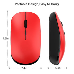 Wireless 2.4G Optical Mouse with USB Receiver Silent Ergonomic LED Design Battery Operated for PC Laptop Desktop MacBook Windows - Image 2