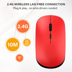 Wireless 2.4G Optical Mouse with USB Receiver Silent Ergonomic LED Design Battery Operated for PC Laptop Desktop MacBook Windows - Image 3