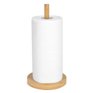 Kitchen Wooden Roll Paper Towel Holder Bathroom Tissue Vertical Stand Disposable Paper Pot Kitchen Toilet Storage Accessories - Image 6