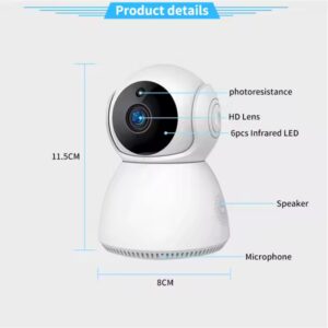 V380 VRT-Q9 PTZ WiFi Home Security Wireless Camera Blink Night Vision Motion Detection Tracking Baby Monitor - Image 4
