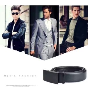 Wear-resistant PU Waistband Men Business Automatic Belt with Metal Buckle PU Leather Belts for Men's Gift - Image 5