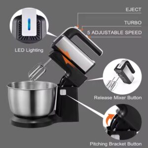 Electric Bread Cakes Flour Dough Egg Batidora Hand Table Stainless Steel Stand Food Mixers For Baking With Bowl - Image 6