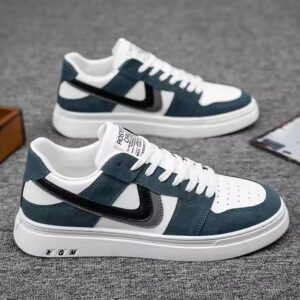Men Casual PU Leather Sports Trendy Fashion Breathable Running Black Skateboard Shoes - Image 5